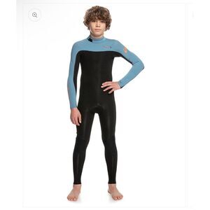 Quiksilver Sz 12 Youth Everyday Sessions 3/2 mm Back Zip Wetsuit EQBW103098 Blue